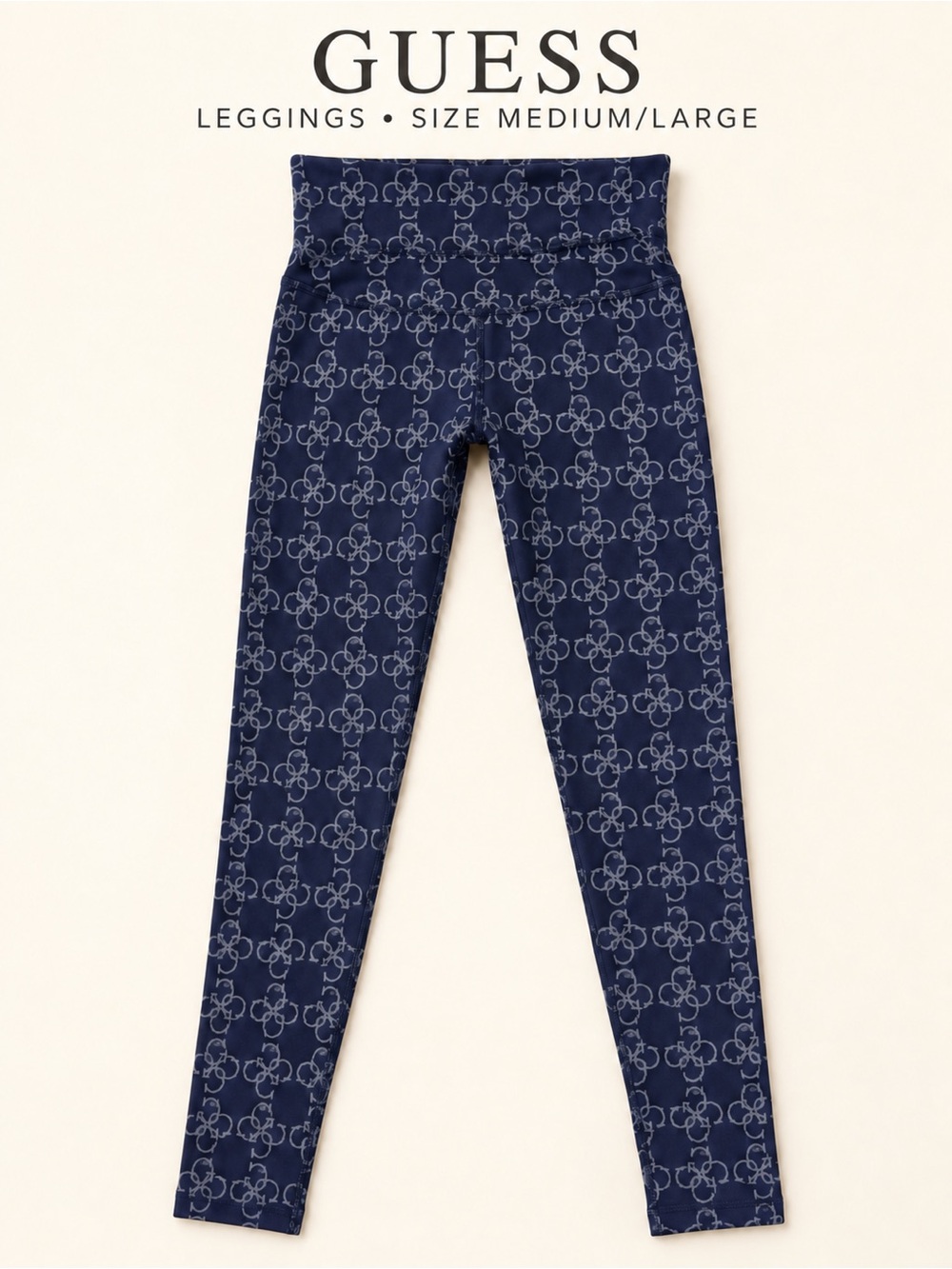 GUESS Navy All-Over Logo Leggings